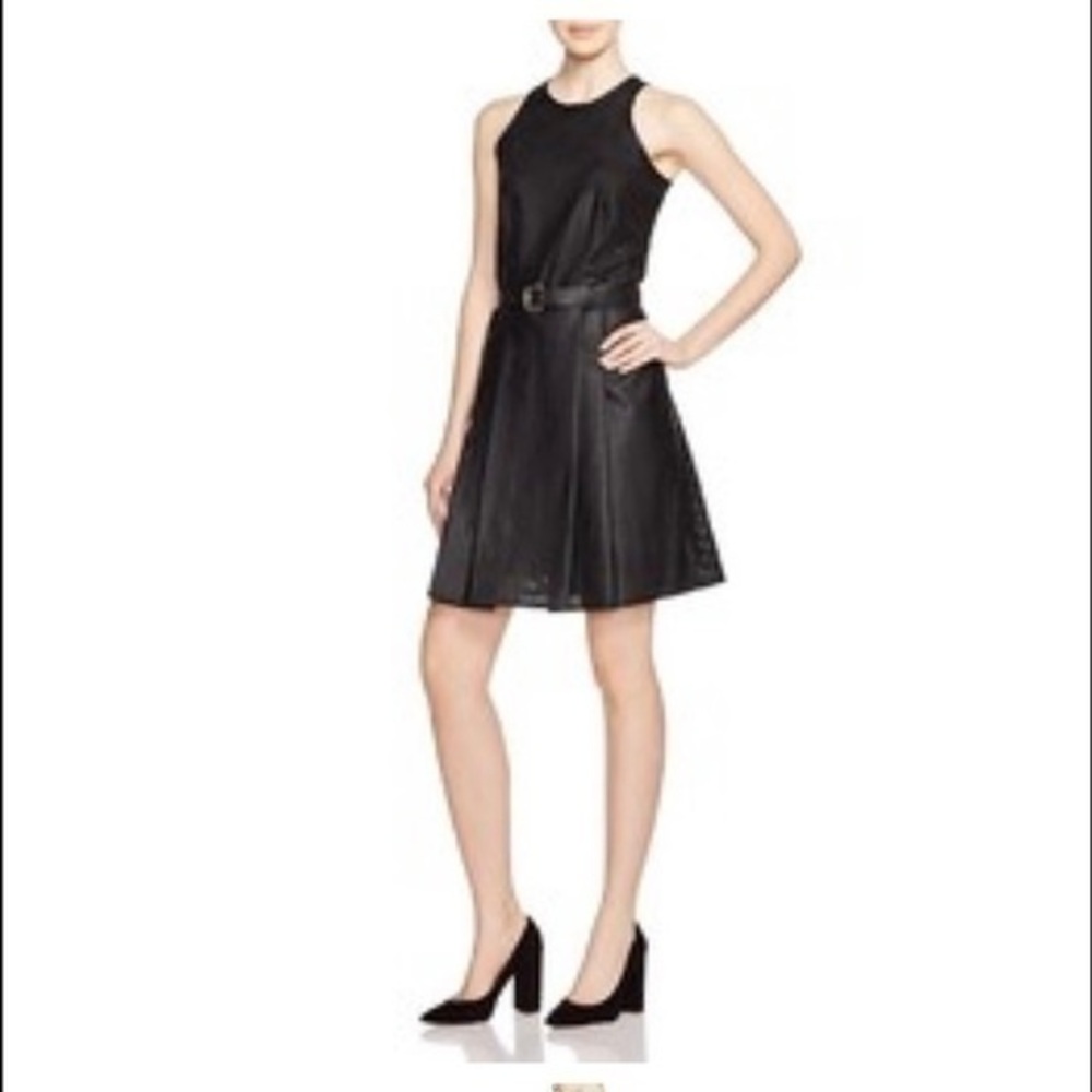 MICHAEL Michael Kors
Black Perforated Faux Leather Dress